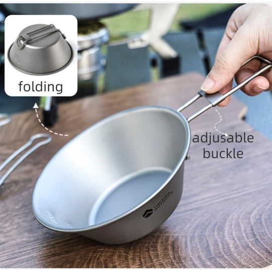 Featherlight Feast: Ultralight Titanium Folding Utensil Set for Travel
