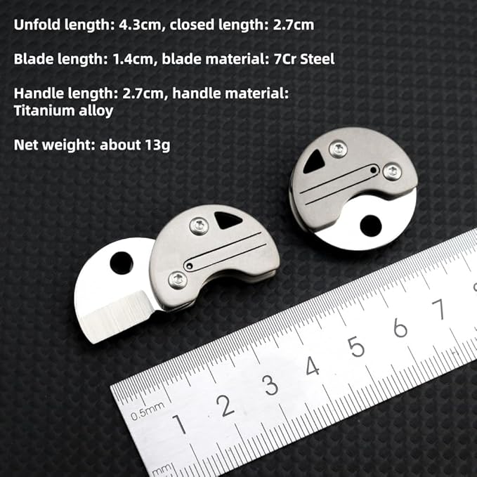 Zero-Bulk:Ultra Mini Titanium Pocket Keychain EDCFolding Knife