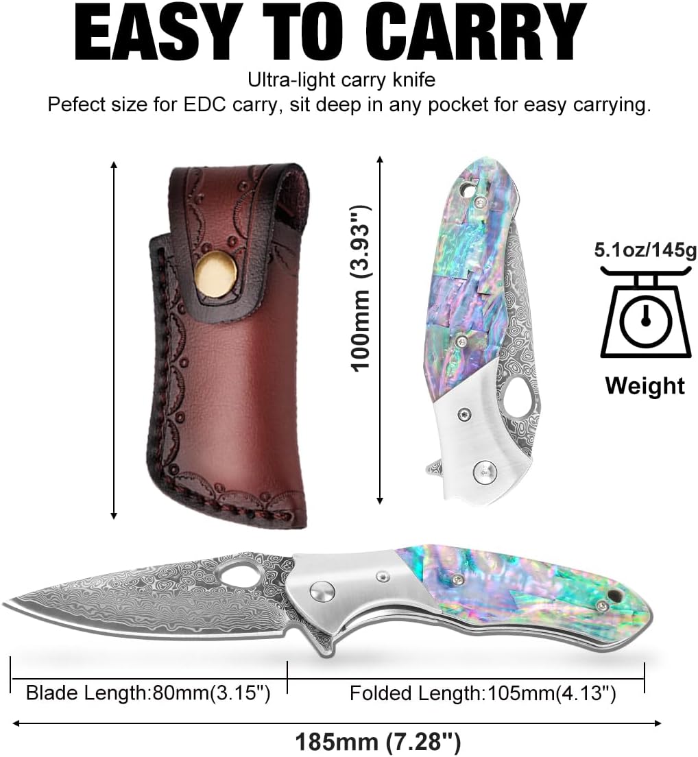 Shellshade Swoop:  VG10 Stainless Steel Pocket Hunting Knife