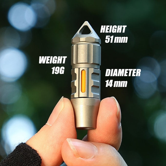 ED07 Ti：Titanium keychain flashlight & multitool, waterproof EDC.