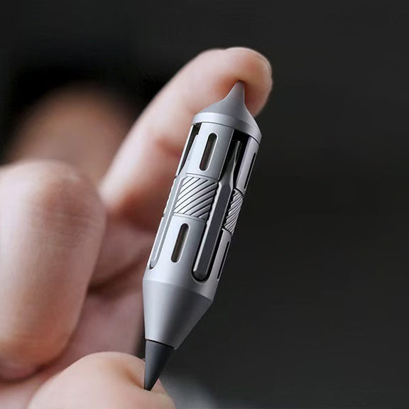 PenPry：7-in-1 Titanium EDC Tool With Eternal Pen, Pry Bar & Screwdriver Bits.