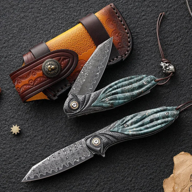 Peacock Forge – VG10 Damascus Pocket Knife