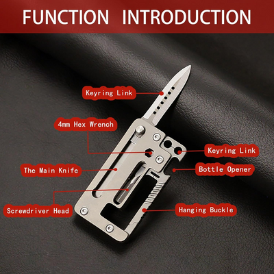 TitanClip Pro – Titanium EDC Carabiner Tool with Knife, Hex Wrench & Opener