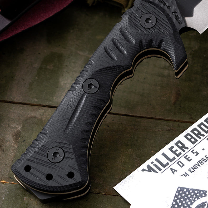 TitanForce D2 Survival Knife — D2 tool steel, survival, tactical, heavy-duty, durable,with K-sheath