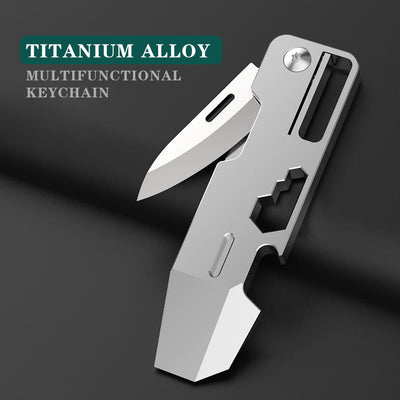 The Baton: 9-in-1 Titanium EDC Pocket Tool Keychain Folding Knife