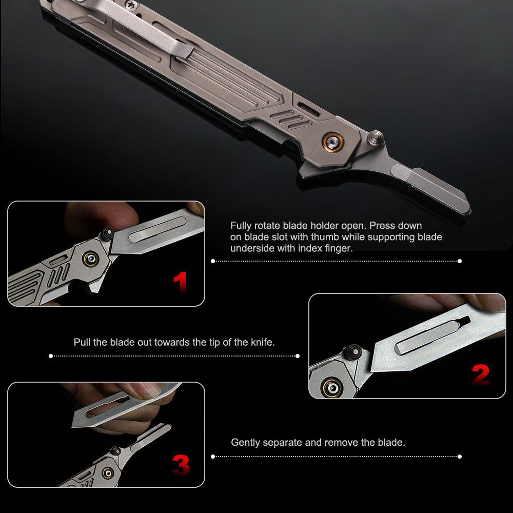 M-TiFlip - Titanium EDC Flipper Knife with Modular Ends