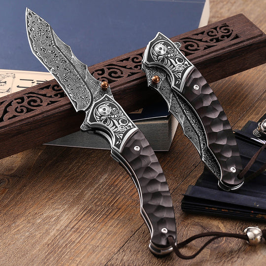 Sky Blade : Damascus steel outdoor knife