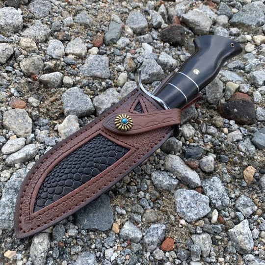 Solar Abyss: Premium 9Cr18Mov EDC Knife | Ebony Wood Handle