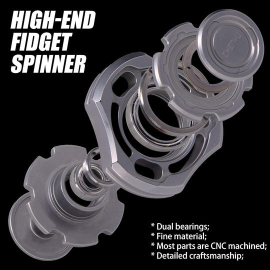 Titanium Compound Gyro Fidget Spinner:Modular EDC Stress Relief Toy