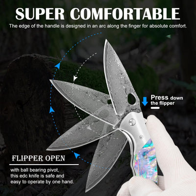 Shellshade Swoop:  VG10 Stainless Steel Pocket Hunting Knife