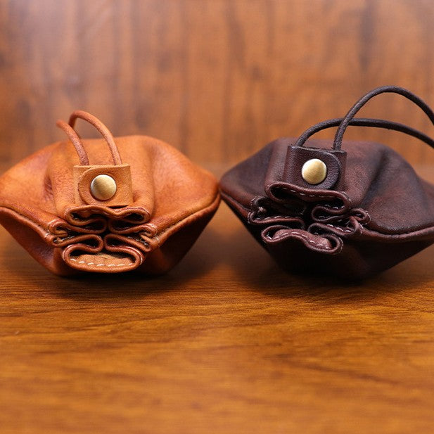 ADD-ONS: Leather Coin Pouch – Handcrafted EDC Drawstring Wallet