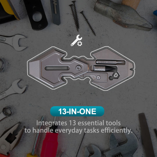 The Flounder 2.0: 13-in-1 Titanium EDC Multitool Pendant