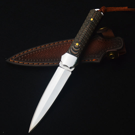 Artisan Fixed Blade Knife| Damascus or Mirror Finish | G10 Handle