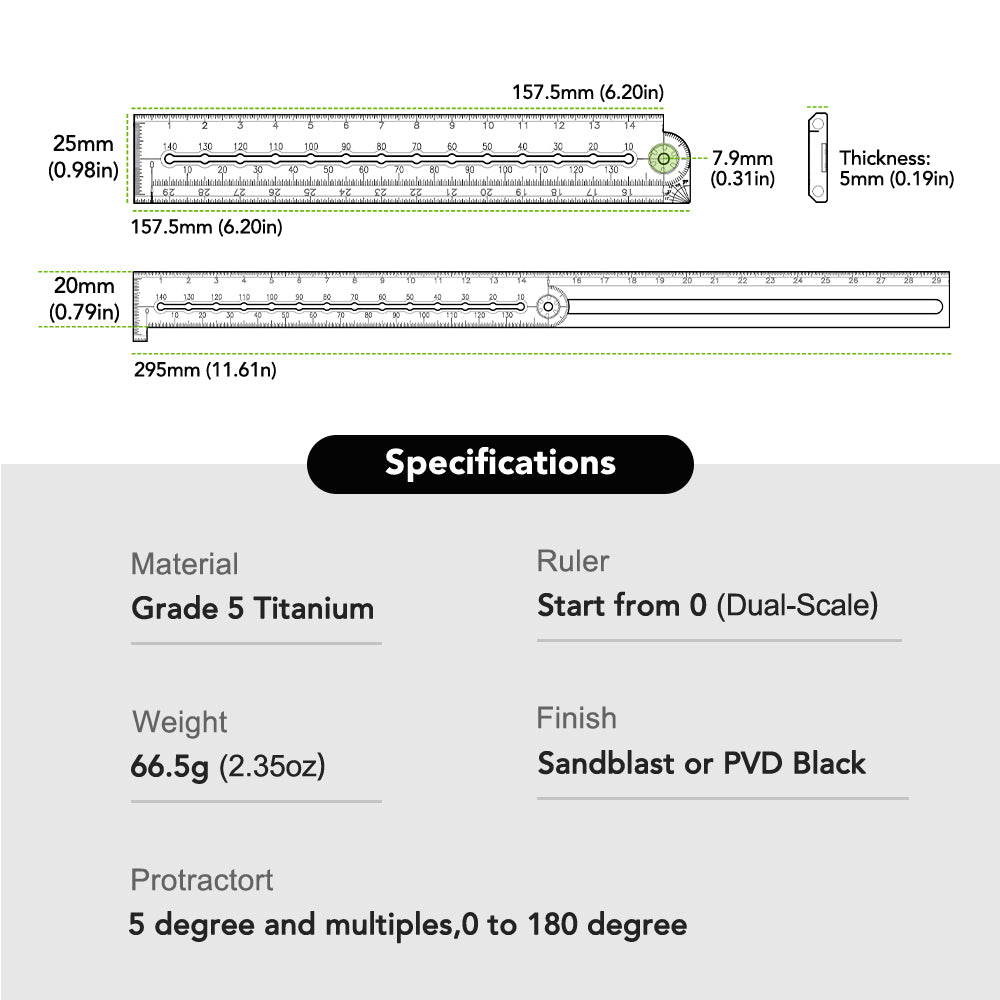 UnioArc: A 7-in-1 Titanium Folding Ruler That Works With You