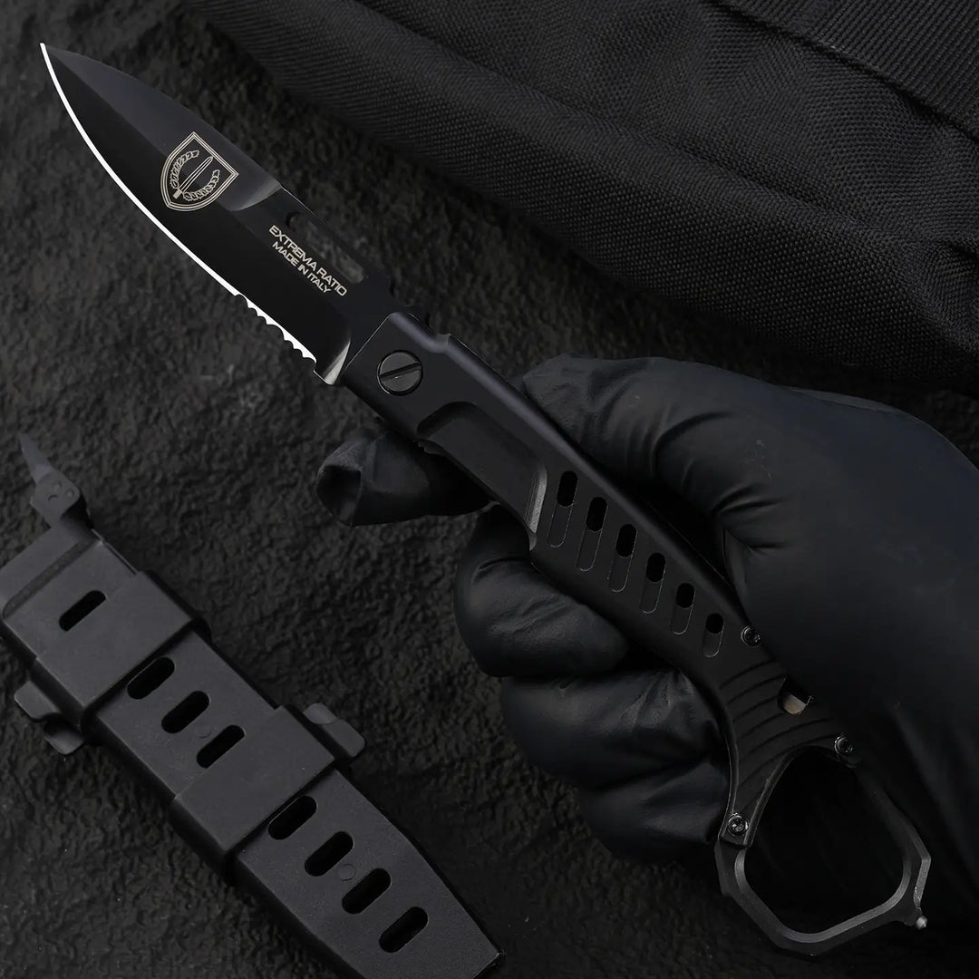 Ghost Reaver: N690 Tactical Folding Knife with Finger Ring