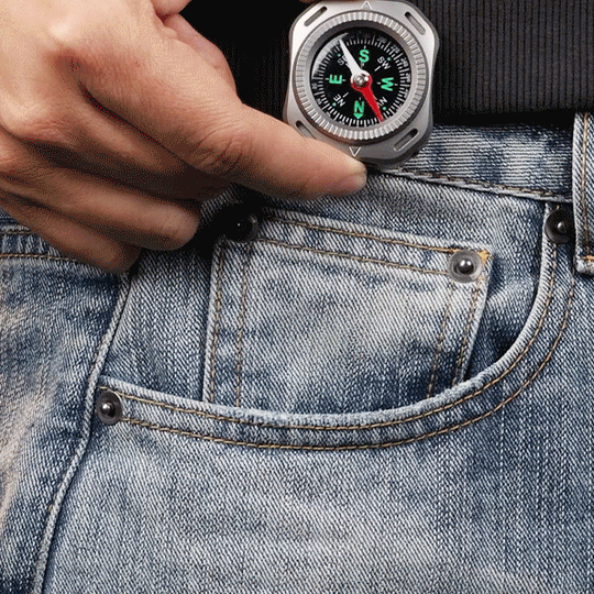 CompaX — A Titanium Compass with Multiple Carry Options