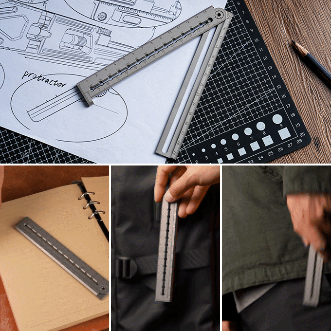 UnioArc: A 7-in-1 Titanium Folding Ruler That Works With You
