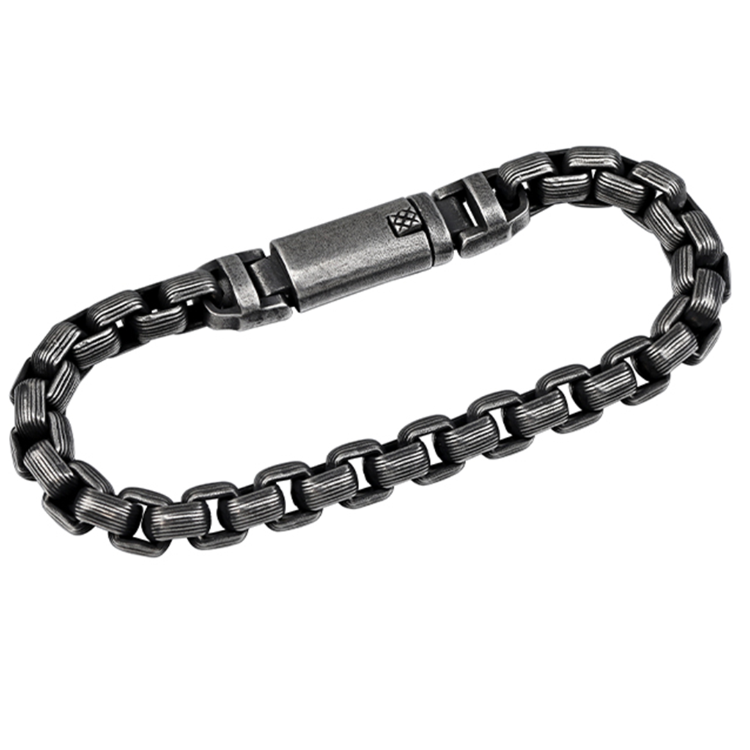 RustEdge – Titanium Steel Industrial Punk Bracelet