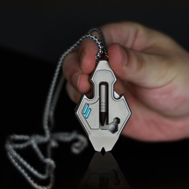 The Flounder 2.0: 13-in-1 Titanium EDC Multitool Pendant