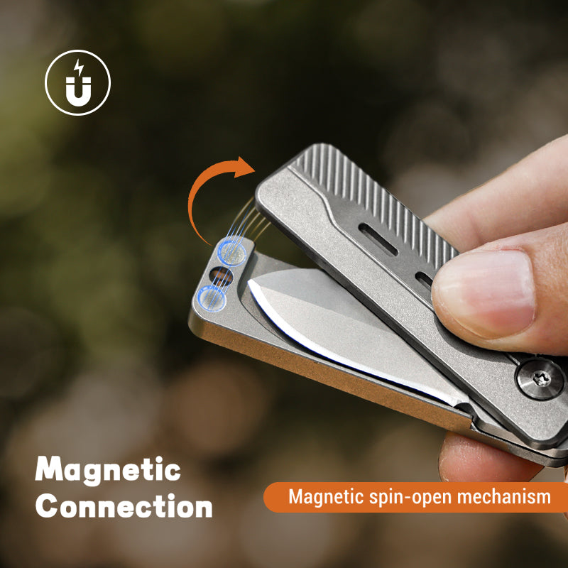 TiNova: Magnetic Titanium Mini EDC Knife & Fidget Tool