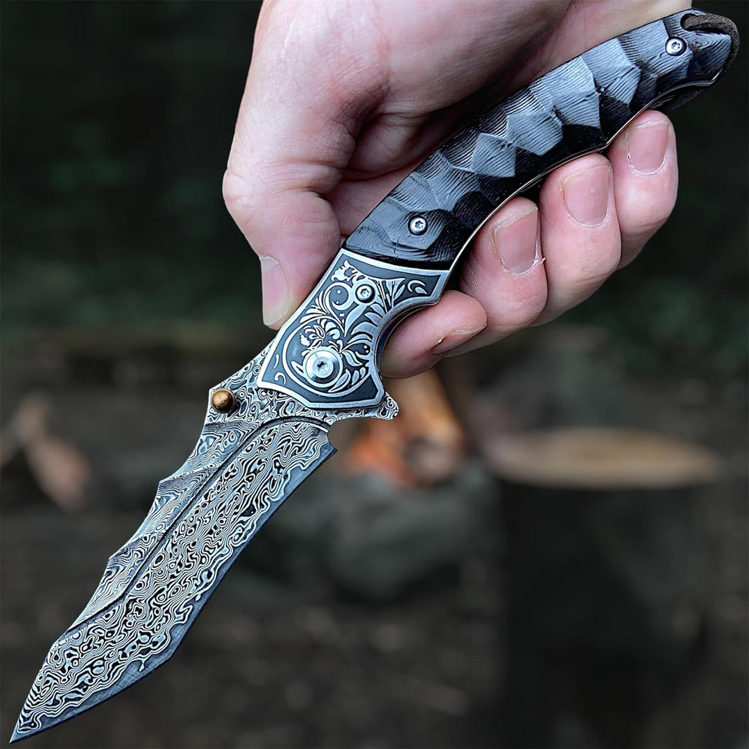 Sky Blade : Damascus steel outdoor knife
