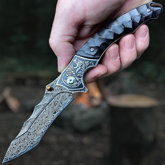 Sky Blade : Damascus steel outdoor knife