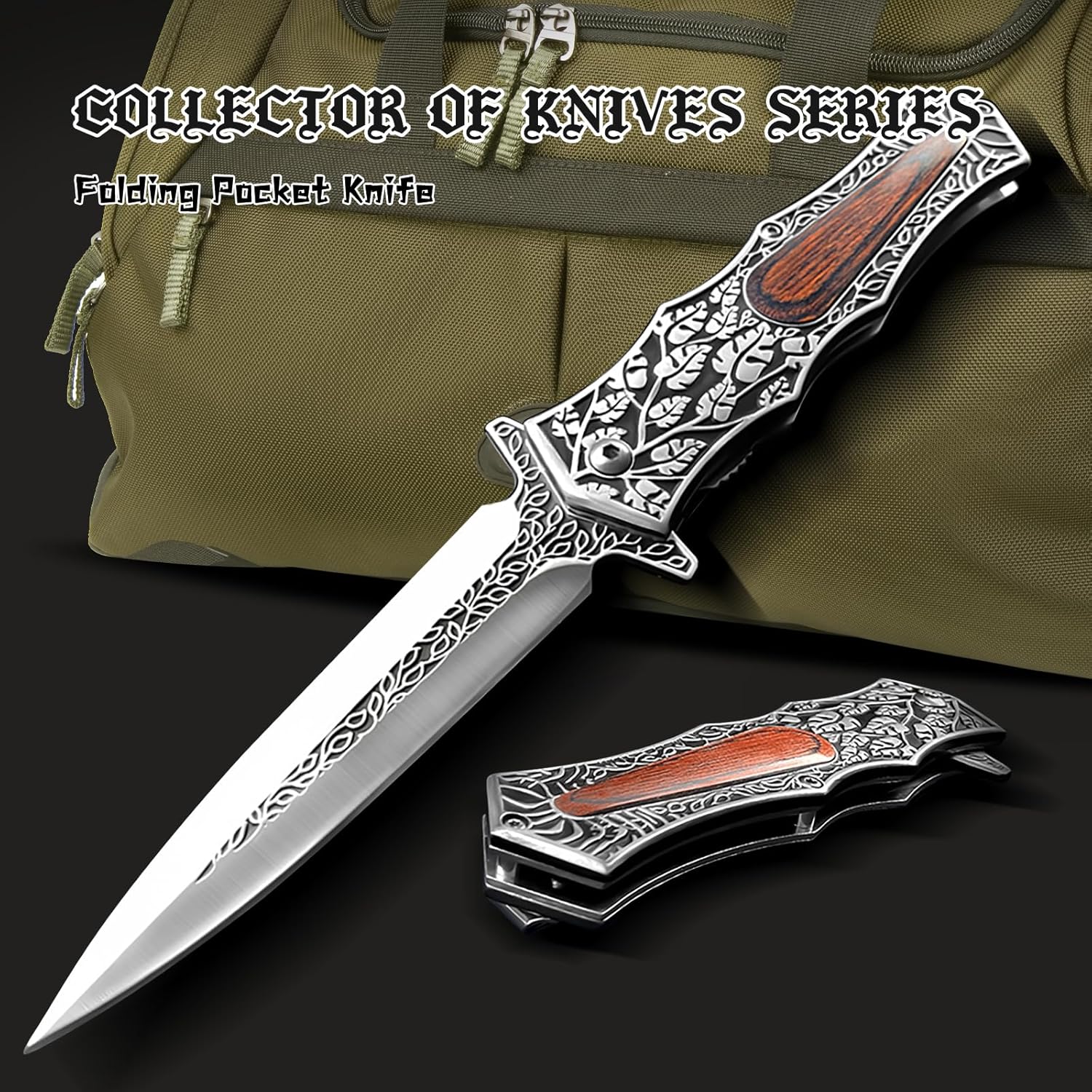Ebonleaf Venom: Stainless Steel Pocket Knife – Edctitan