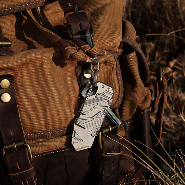 SyncraBlade: Titanium EDC Knife with Linked Slide-Action