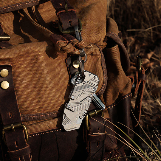 SyncraBlade: Titanium EDC Knife with Linked Slide-Action