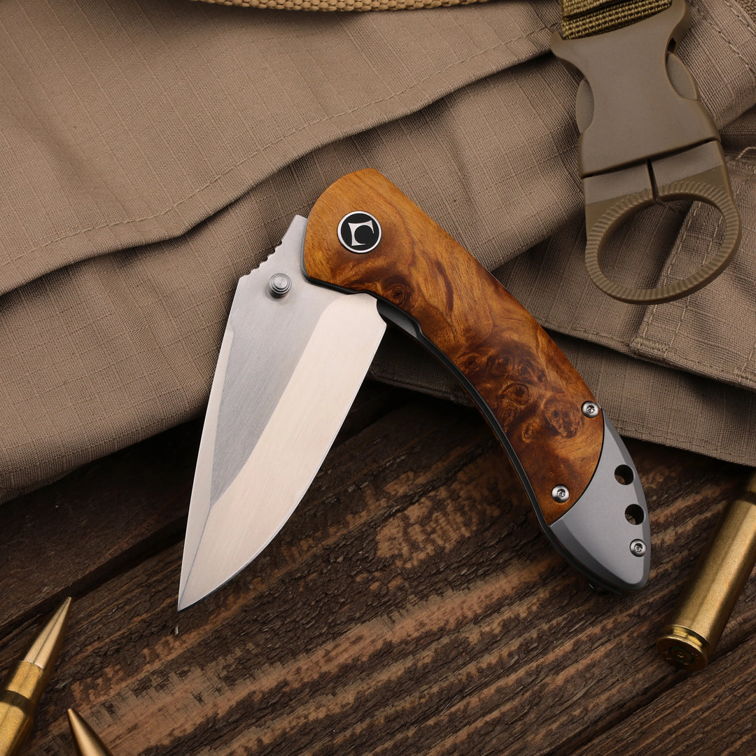 Enchantress | VG10 Stabilized Wood & Titanium EDC Folding Knife