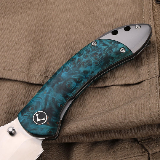 Enchantress | VG10 Stabilized Wood & Titanium EDC Folding Knife