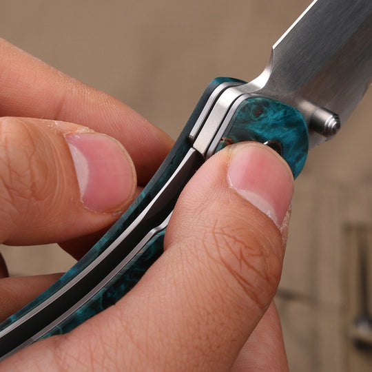 Enchantress | VG10 Stabilized Wood & Titanium EDC Folding Knife