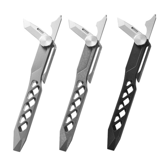 AeroTitan Titanium EDC Pry Bar - CNC Stealth Multi-Tool