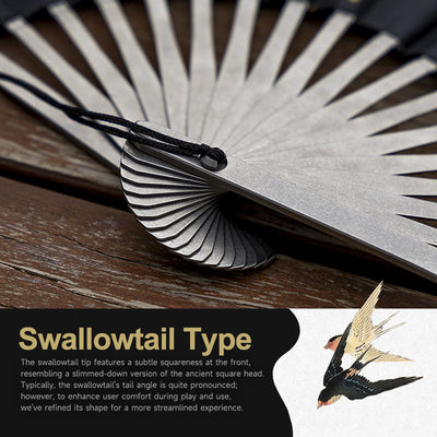 The Galaxy: Titanium EDC Kung Fu Folding Fan// Emergency Tool