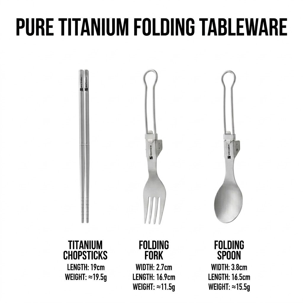 Apex Titanium Folding Cutlery Set | Anti-Corrosion & Ultralight