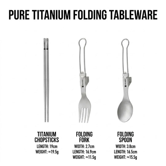 Apex Titanium Folding Cutlery Set | Anti-Corrosion & Ultralight