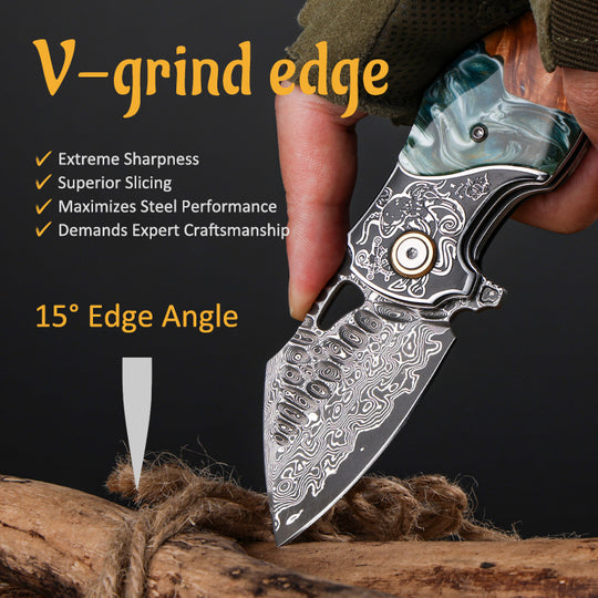 Verdal - The Pocket-Sized Handmade Damascus EDC Folding Knife