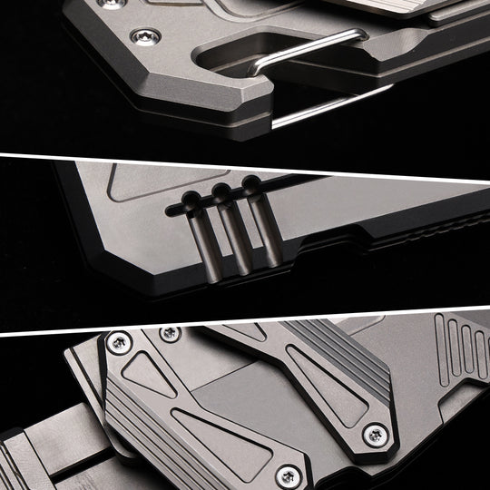 SyncraBlade: Titanium EDC Knife with Linked Slide-Action