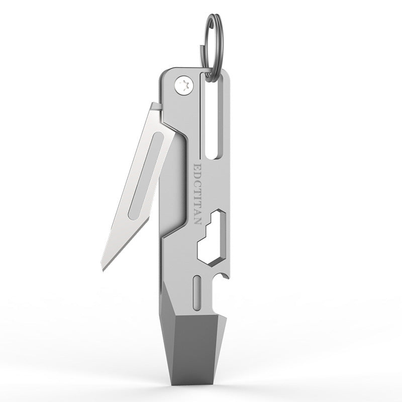The Baton: 9-in-1 Titanium EDC Pocket Tool Keychain Folding Knife