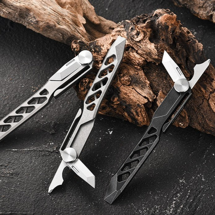 AeroTitan Titanium EDC Pry Bar - CNC Stealth Multi-Tool