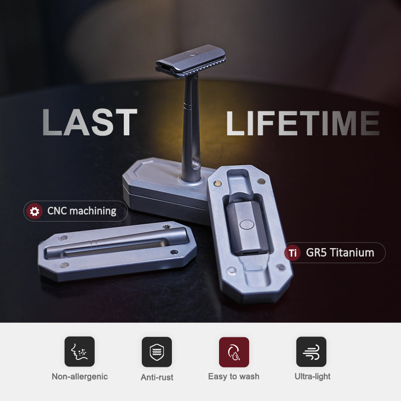 Collapsible Razor Titanium ModuRazor - Lightweight, Collapsible Razor for Portable Shavi ...