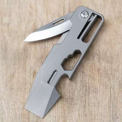 The Baton: 9-in-1 Titanium EDC Pocket Tool Keychain Folding Knife