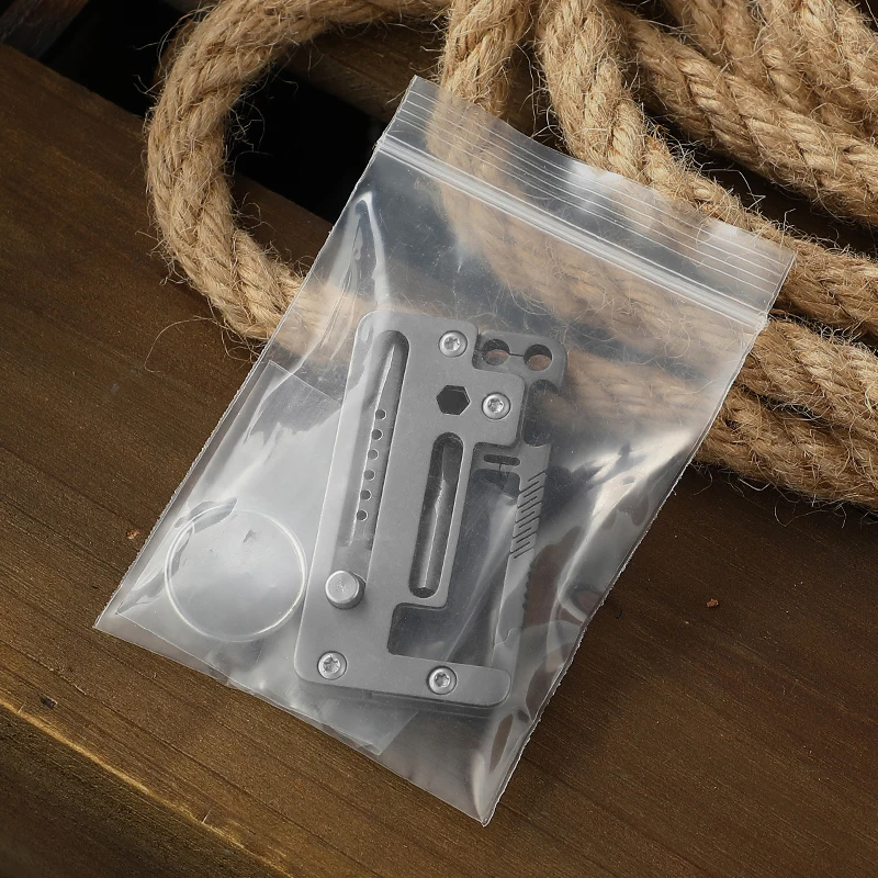 TitanClip Pro – Titanium EDC Carabiner Tool with Knife, Hex Wrench & Opener