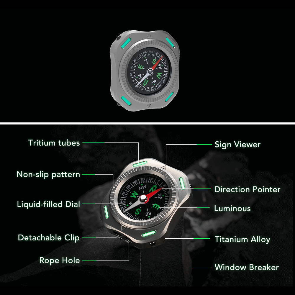 CompaX — A Titanium Compass with Multiple Carry Options