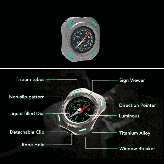 CompaX — A Titanium Compass with Multiple Carry Options