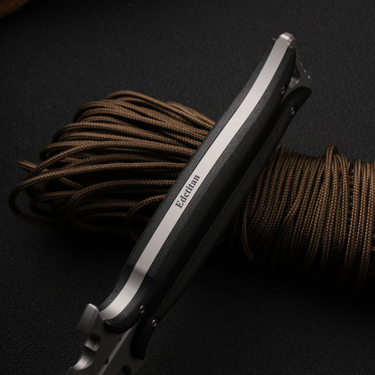 Forged Dawn:Unique Design Integral 4Cr13 Steel EDC Knife with K-Sheath