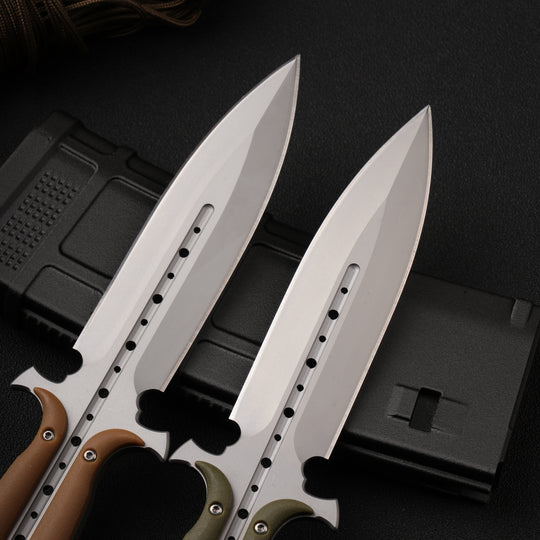 Forged Dawn:Unique Design Integral 4Cr13 Steel EDC Knife with K-Sheath