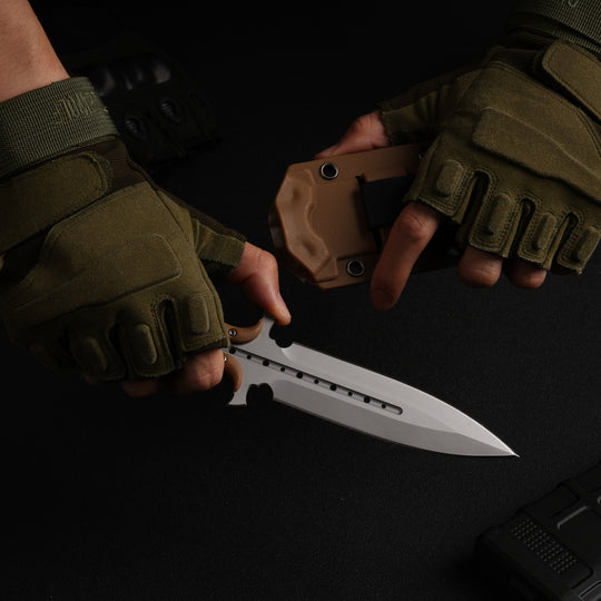 Forged Dawn:Unique Design Integral 4Cr13 Steel EDC Knife with K-Sheath