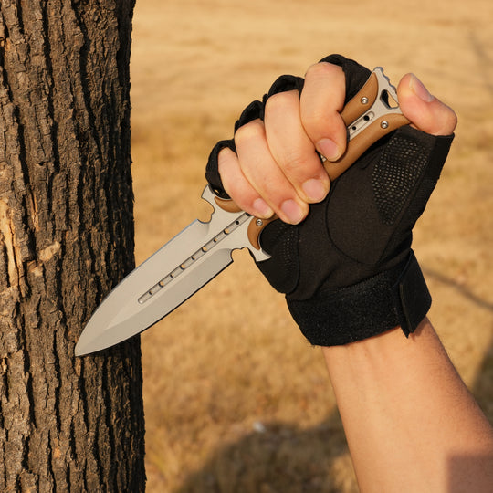 Forged Dawn:Unique Design Integral 4Cr13 Steel EDC Knife with K-Sheath