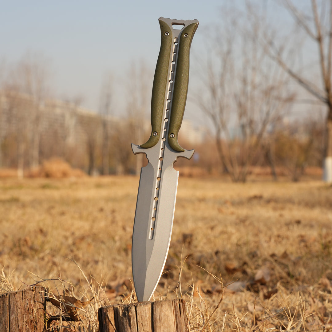 Forged Dawn:Unique Design Integral 4Cr13 Steel EDC Knife with K-Sheath